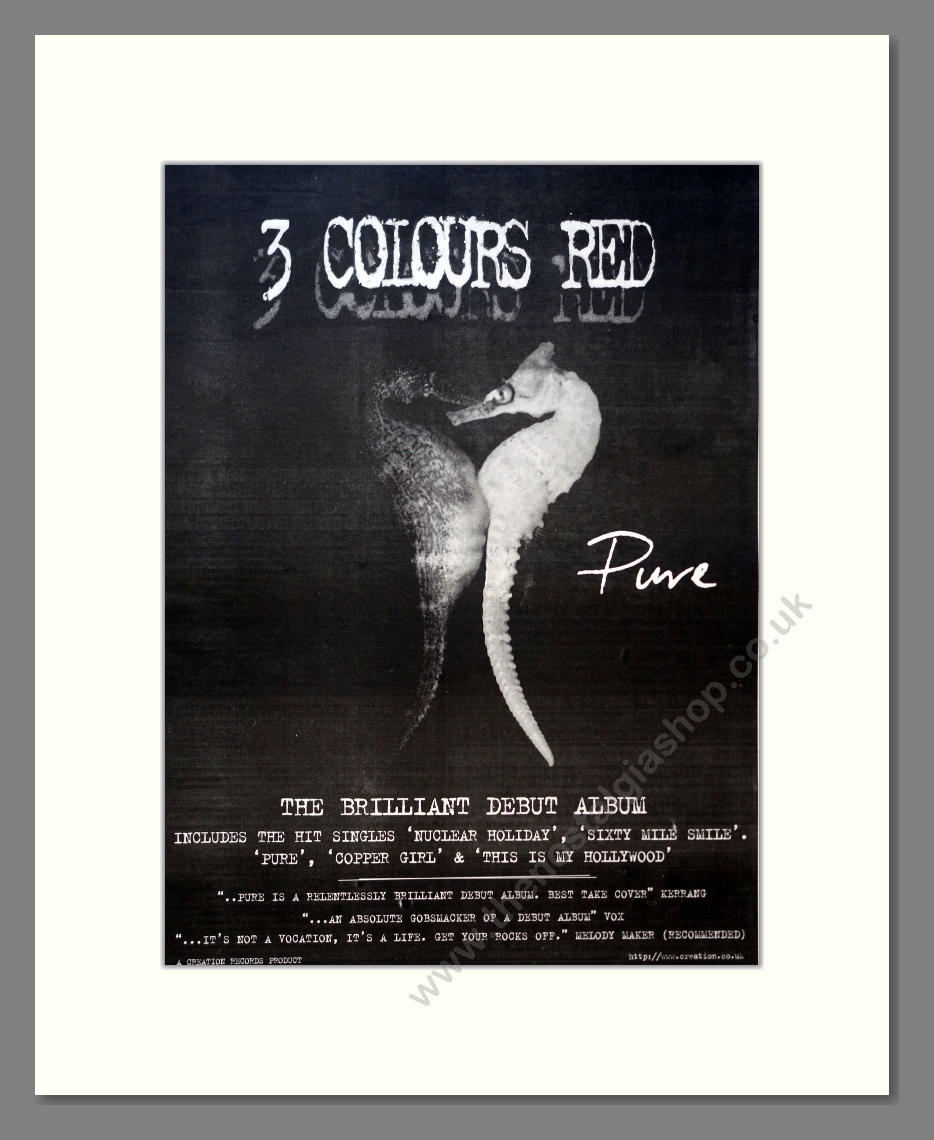 3 Colours Red - Pure. Vintage Advert 1997 (ref AD18121)