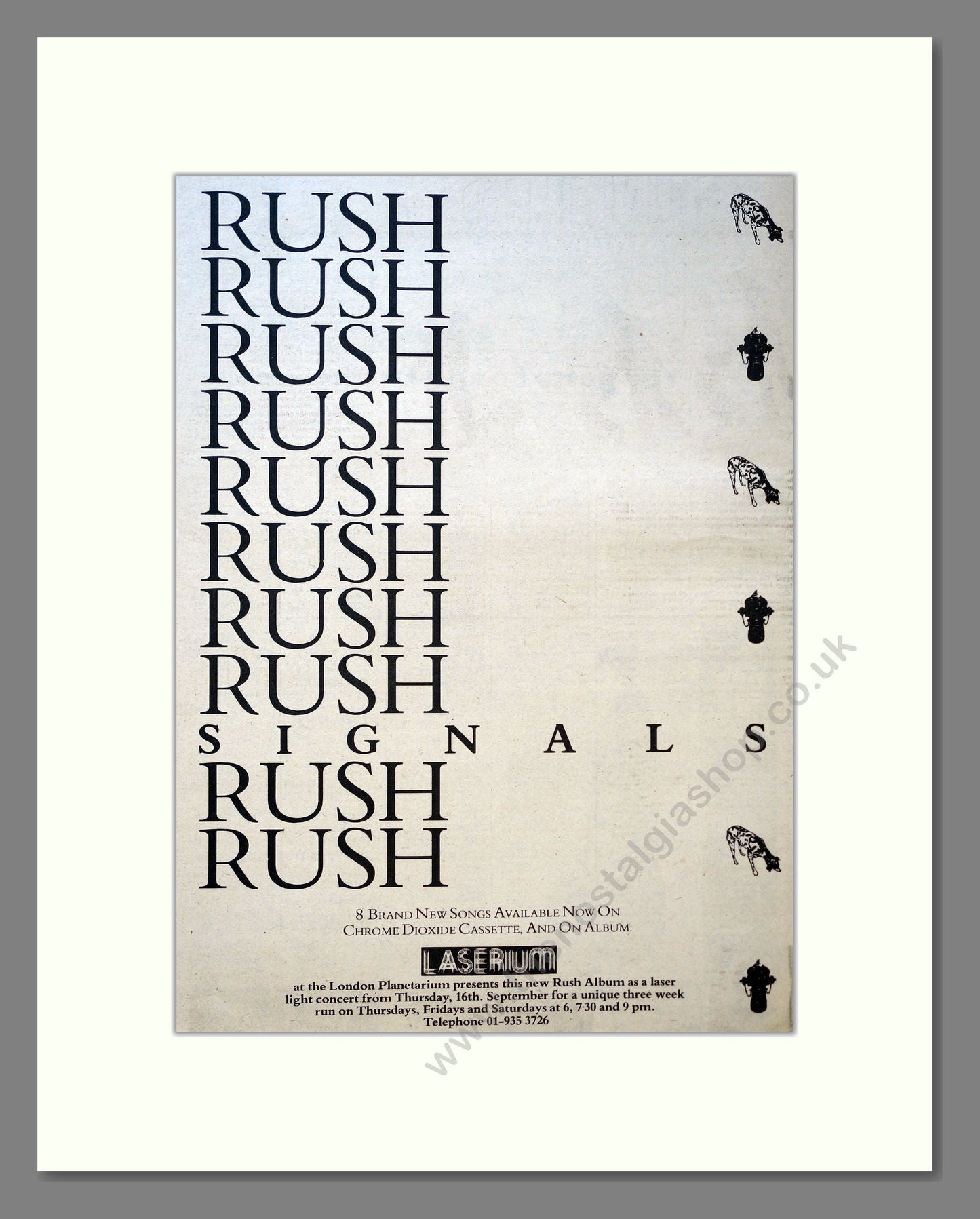Rush - Signals. Vintage Advert 1982 (ref AD18149)