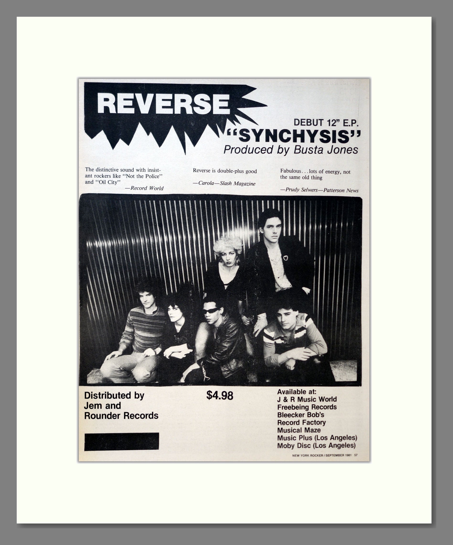 Reverse - Synchysis. Vintage Advert 1981 (ref AD18159)