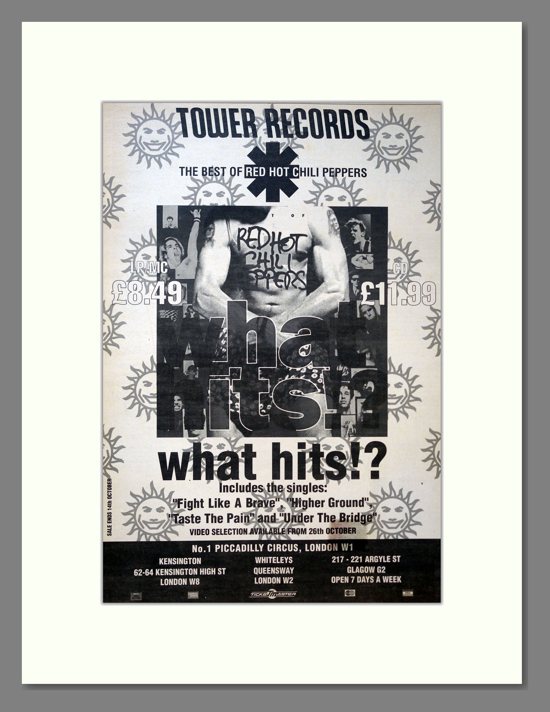 Red Hot Chili Peppers - What Hits. Vintage Advert 1992 (ref AD18165)