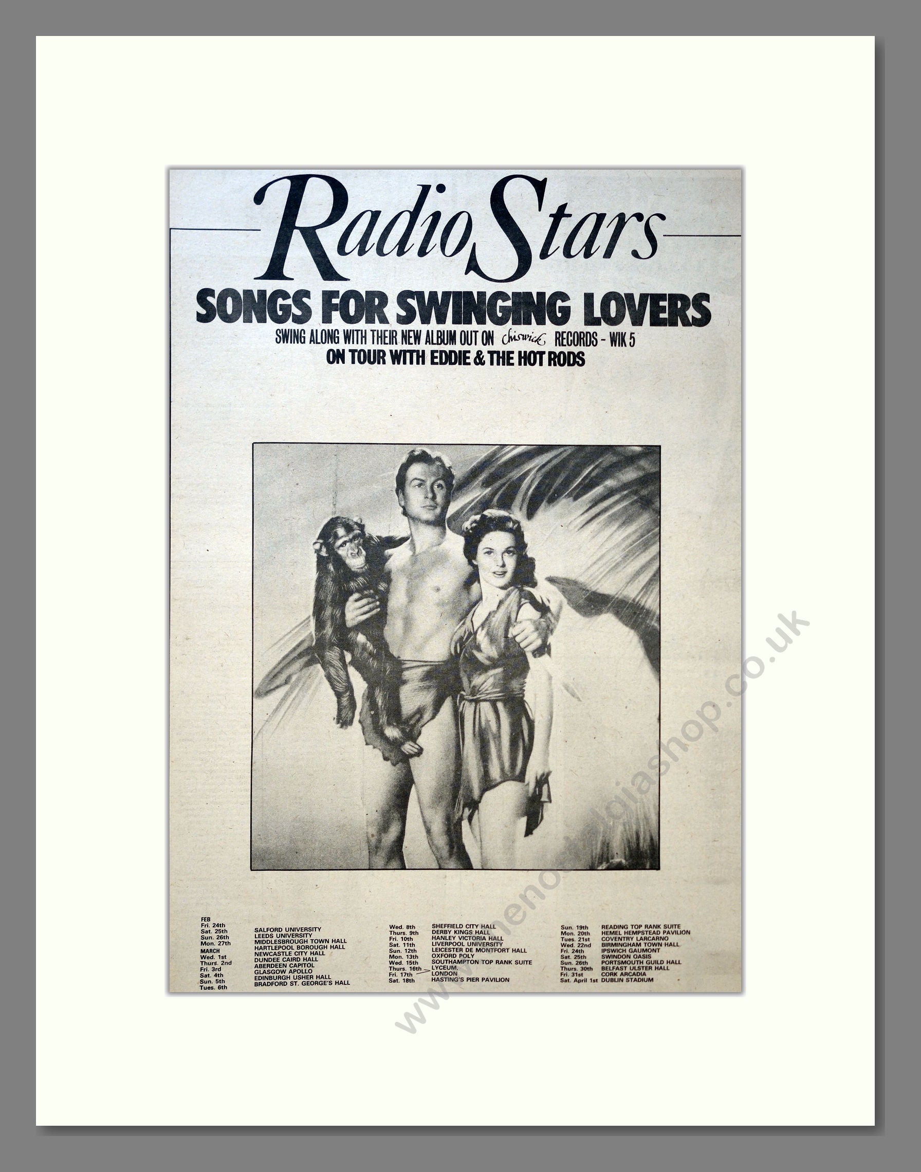 Radio Stars - Songs For Swinging Lovers. Vintage Advert 1978 (ref AD18174)