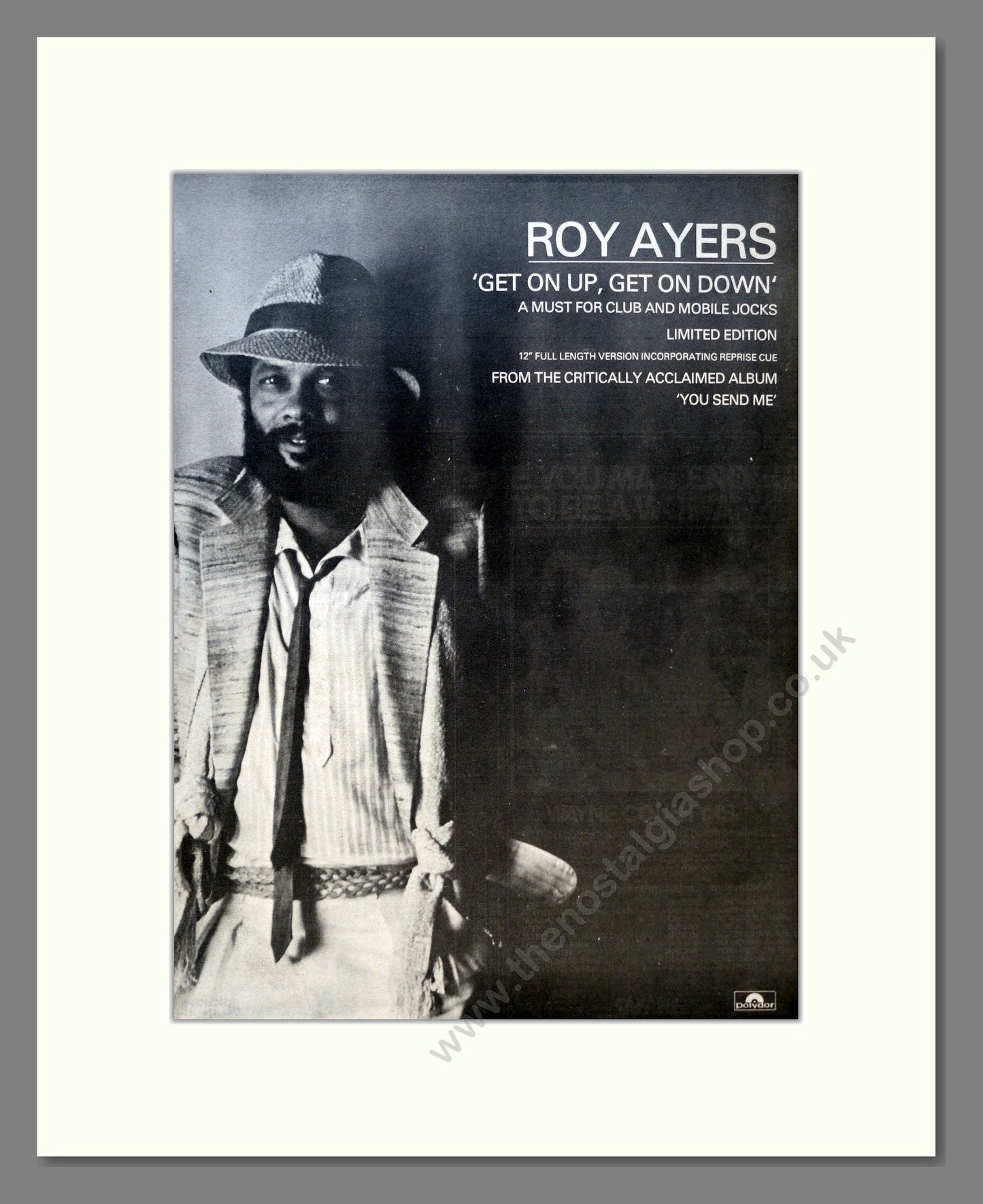 Roy Ayers - Get On Up Get On Down. Vintage Advert 1978 (ref AD18187)