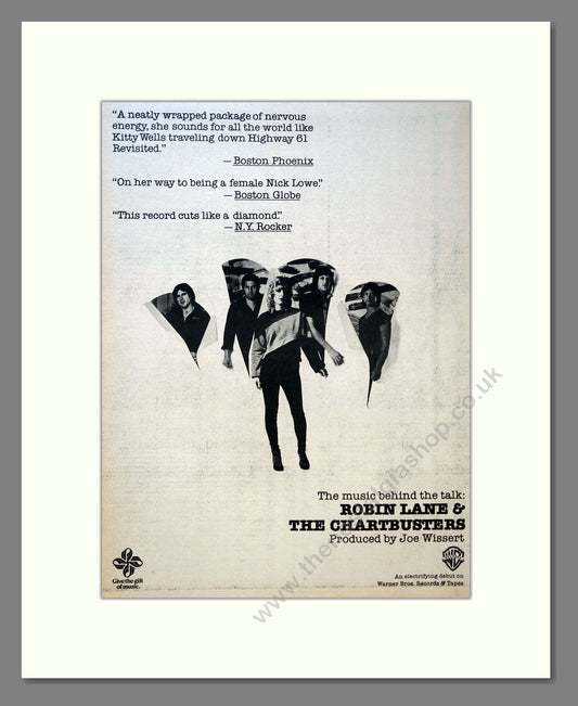 Robin Lane And The Chartbusters - Music Behind The Talk. Vintage Advert 1980 (ref AD18193)