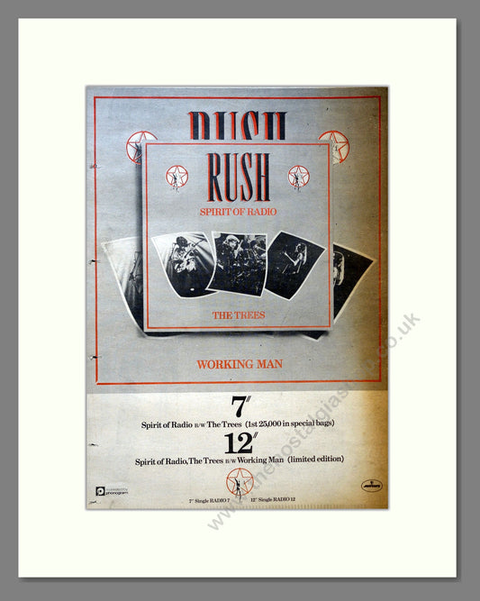 Rush - Spirit Of Radio. Vintage Advert 1980 (ref AD18199)