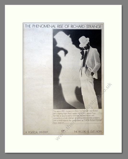 Richard Strange - A Political Fantasy. Vintage Advert 1981 (ref AD18208)