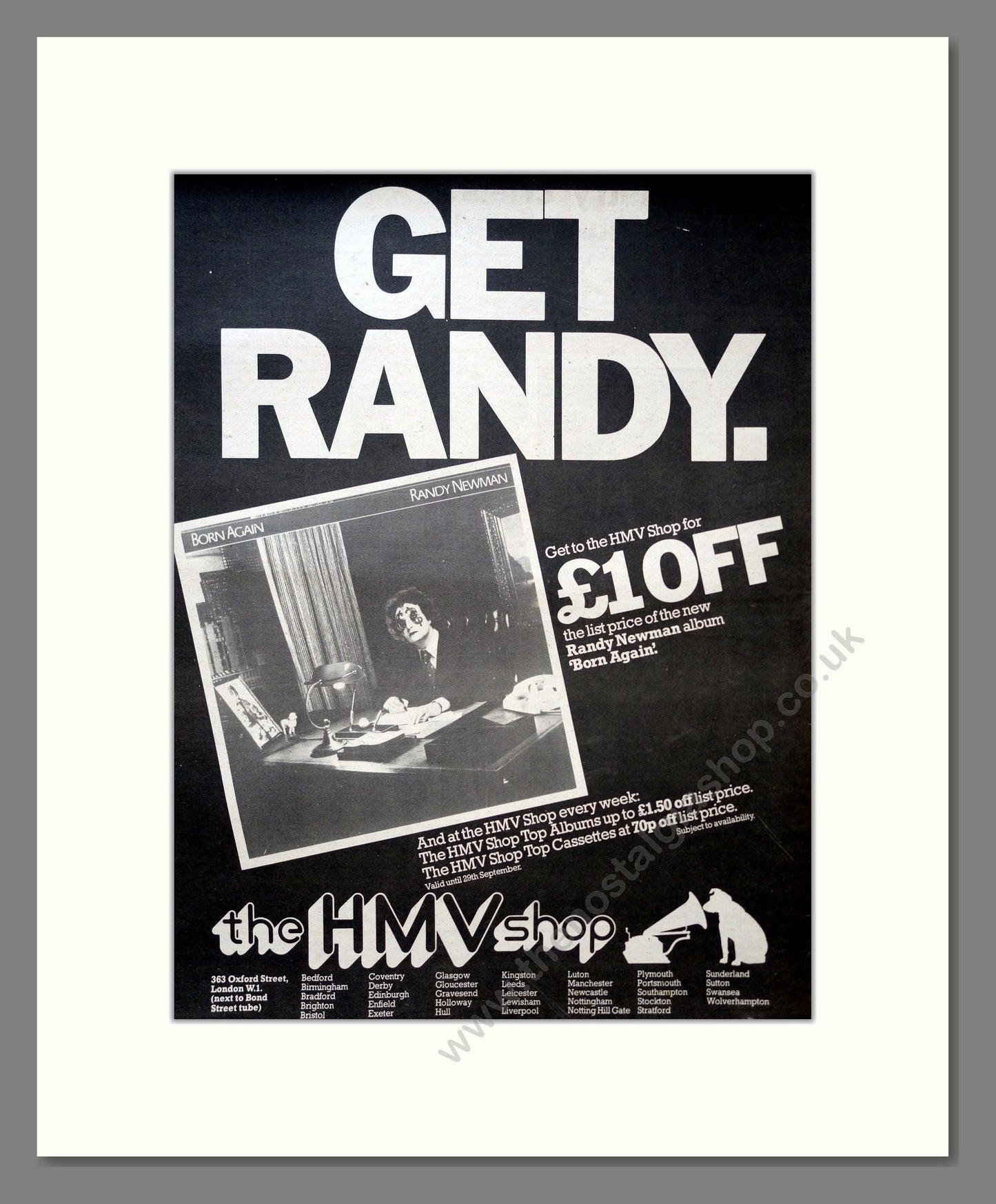 Randy Newman - Born Again. Vintage Advert 1979 (ref AD18215)