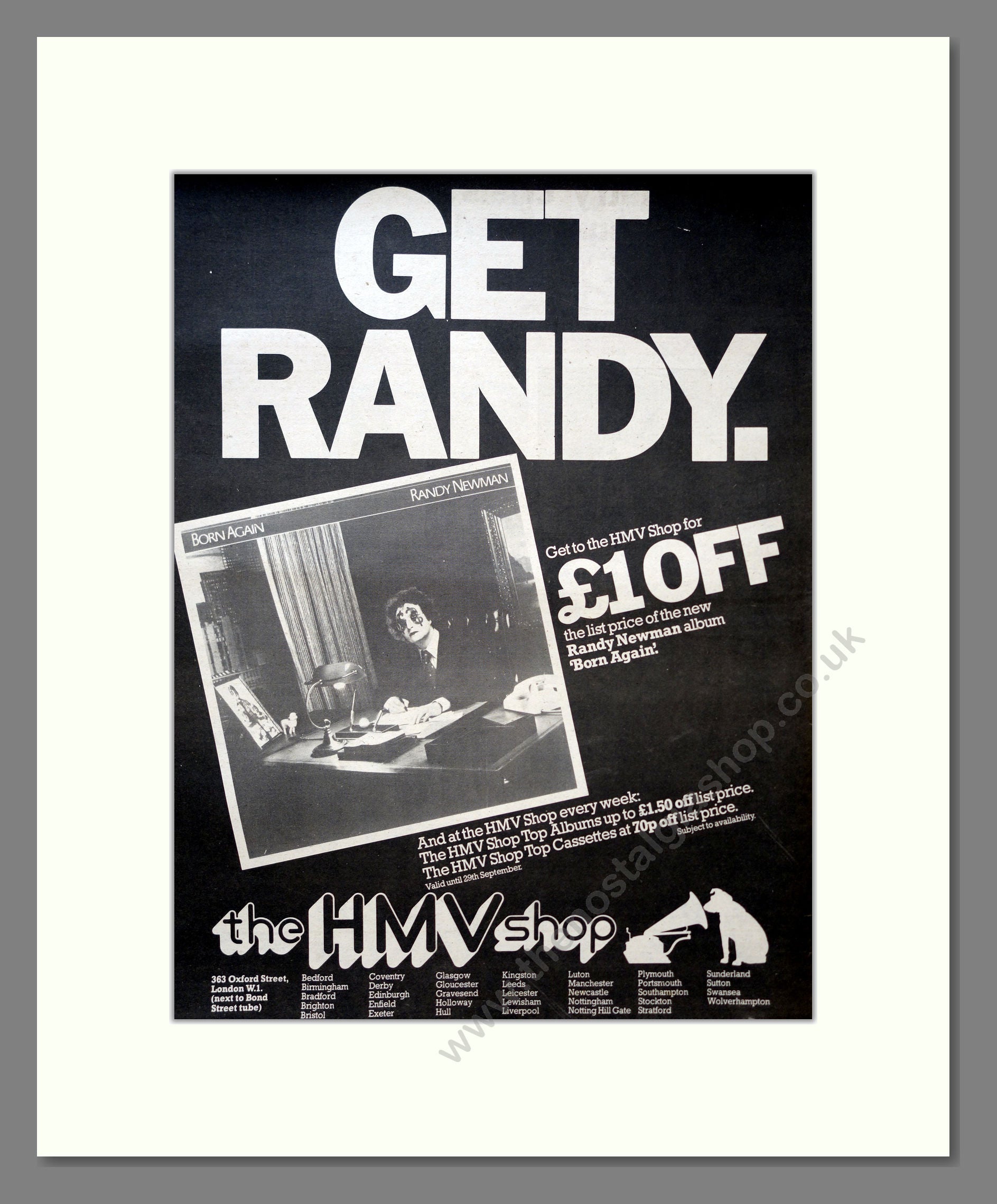 Randy Newman - Born Again. Vintage Advert 1979 (ref AD18215)