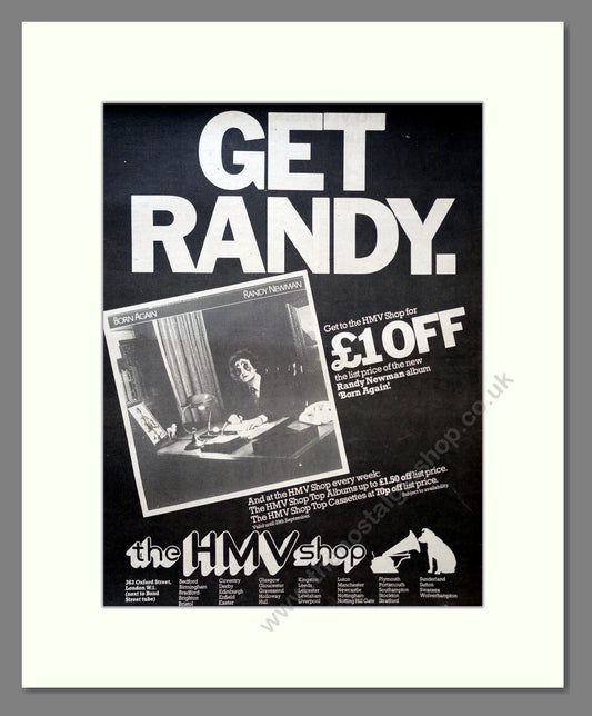 Randy Newman - Born Again. Vintage Advert 1979 (ref AD18215)