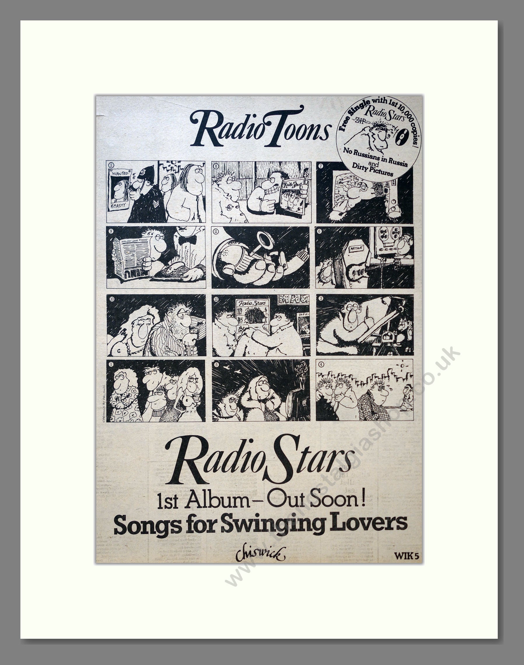 Radio Stars - Radio Toons. Vintage Advert 1977 (ref AD18232)