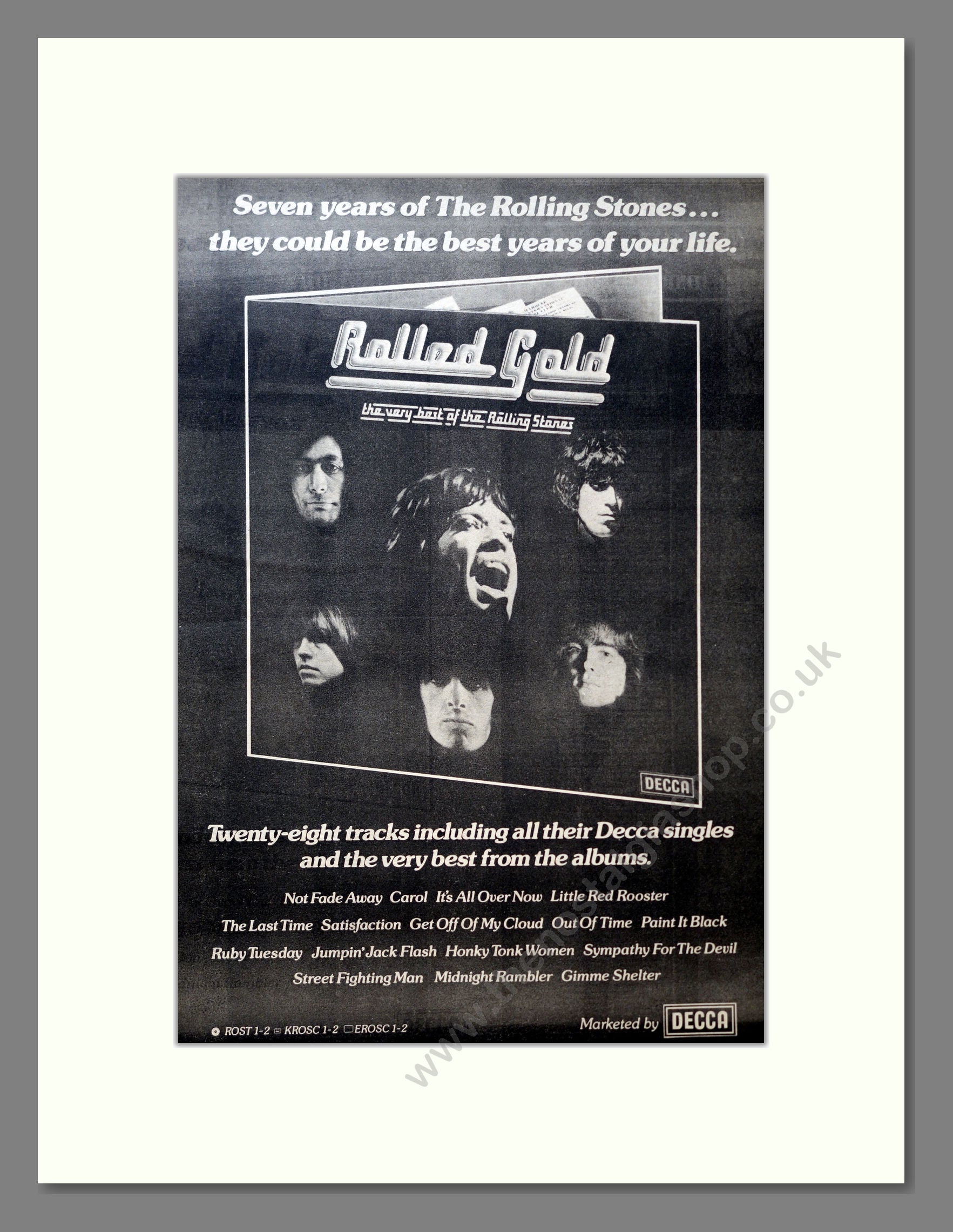 Rolling Stones (The) - Rolled Gold. Vintage Advert 1975 (ref AD18233)
