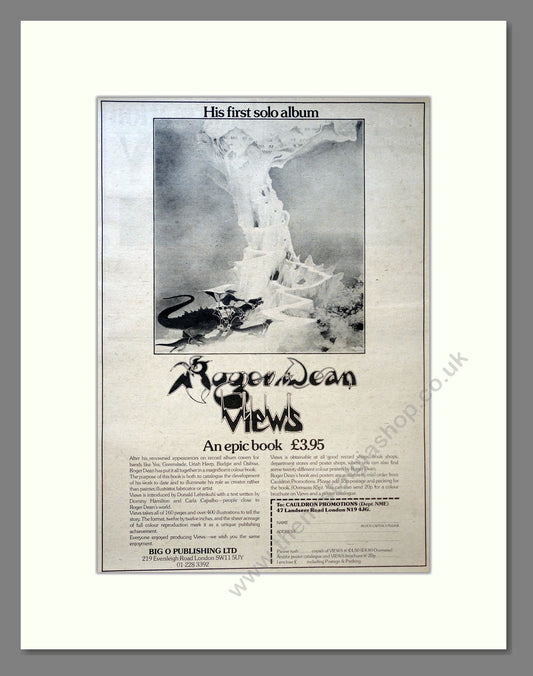 Roger Dean - Views. Vintage Advert 1975 (ref AD18234)