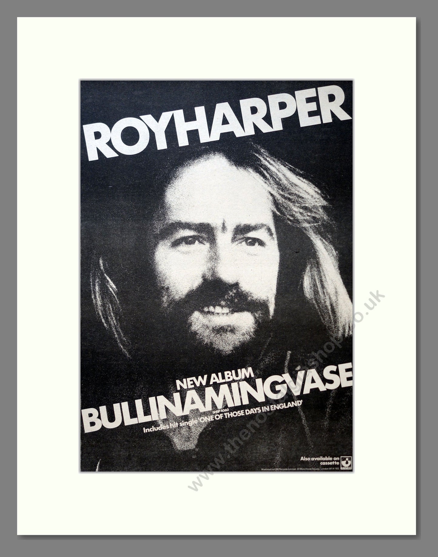Roy Harper - Bull In A Ming Vase. Vintage Advert 1977 (ref AD18235)