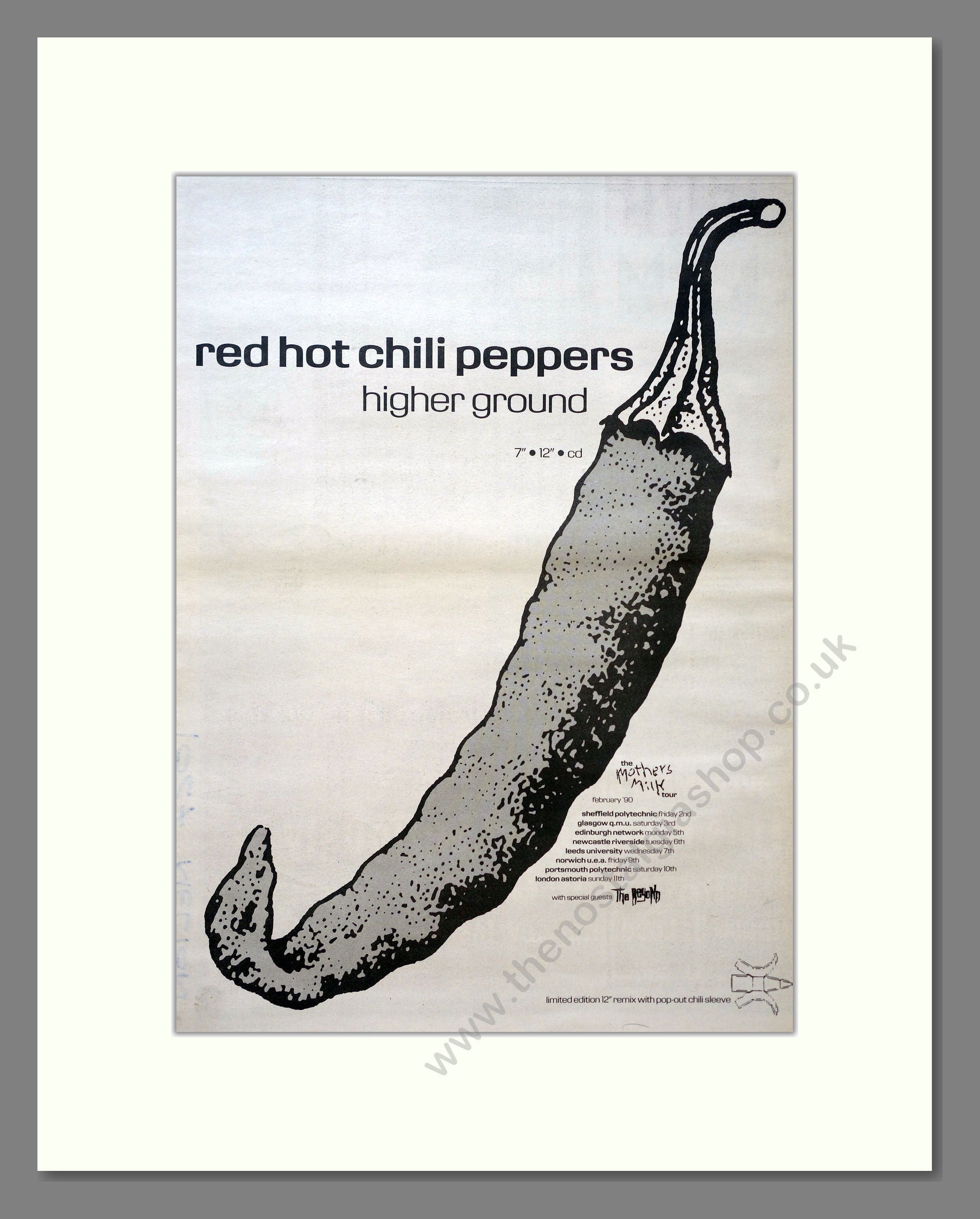 Red Hot Chili Peppers - Higher Ground. Vintage Advert 1990 (ref AD18242)