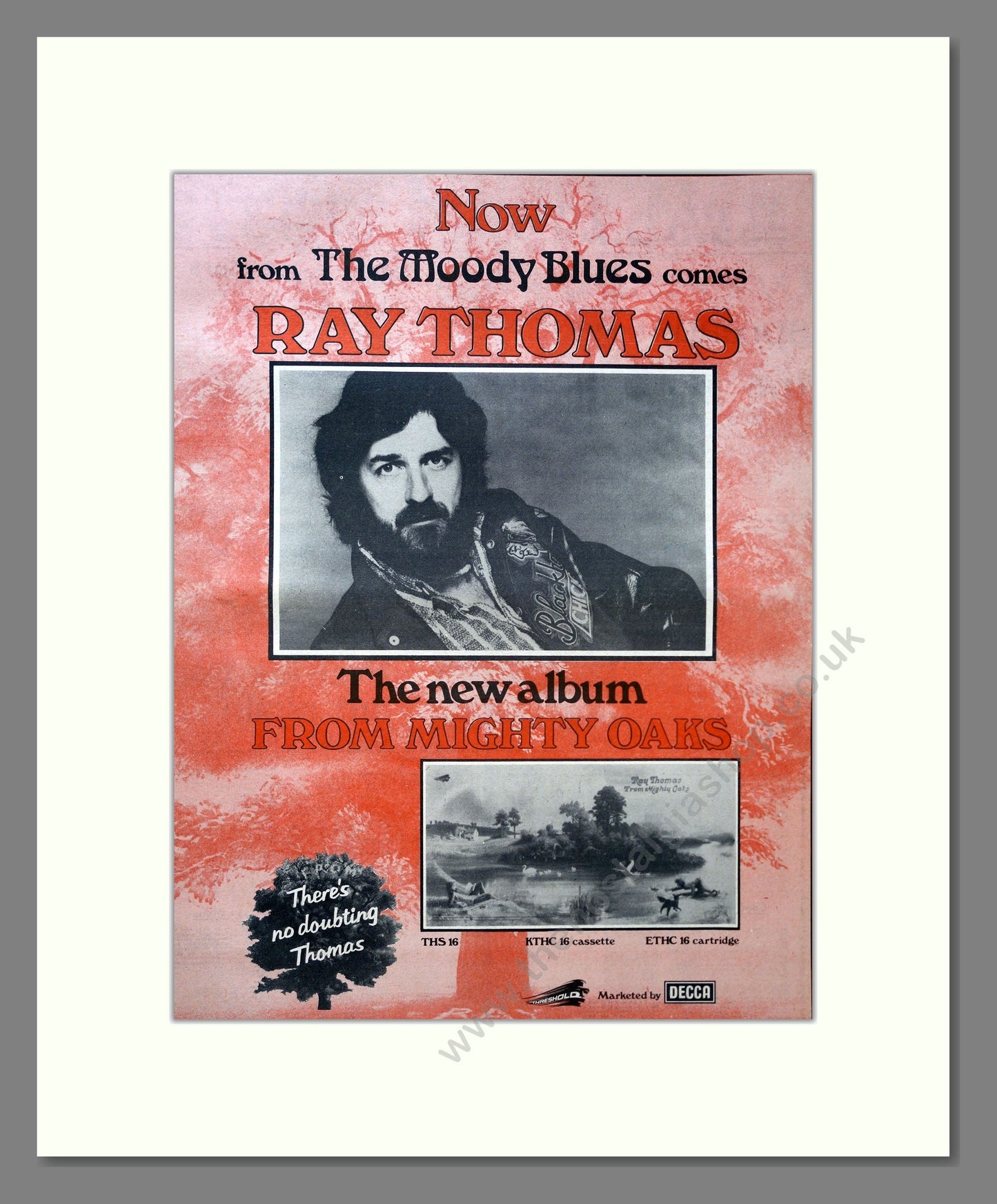 Ray Thomas - From Mighty Oaks. Vintage Advert 1975 (ref AD18250)