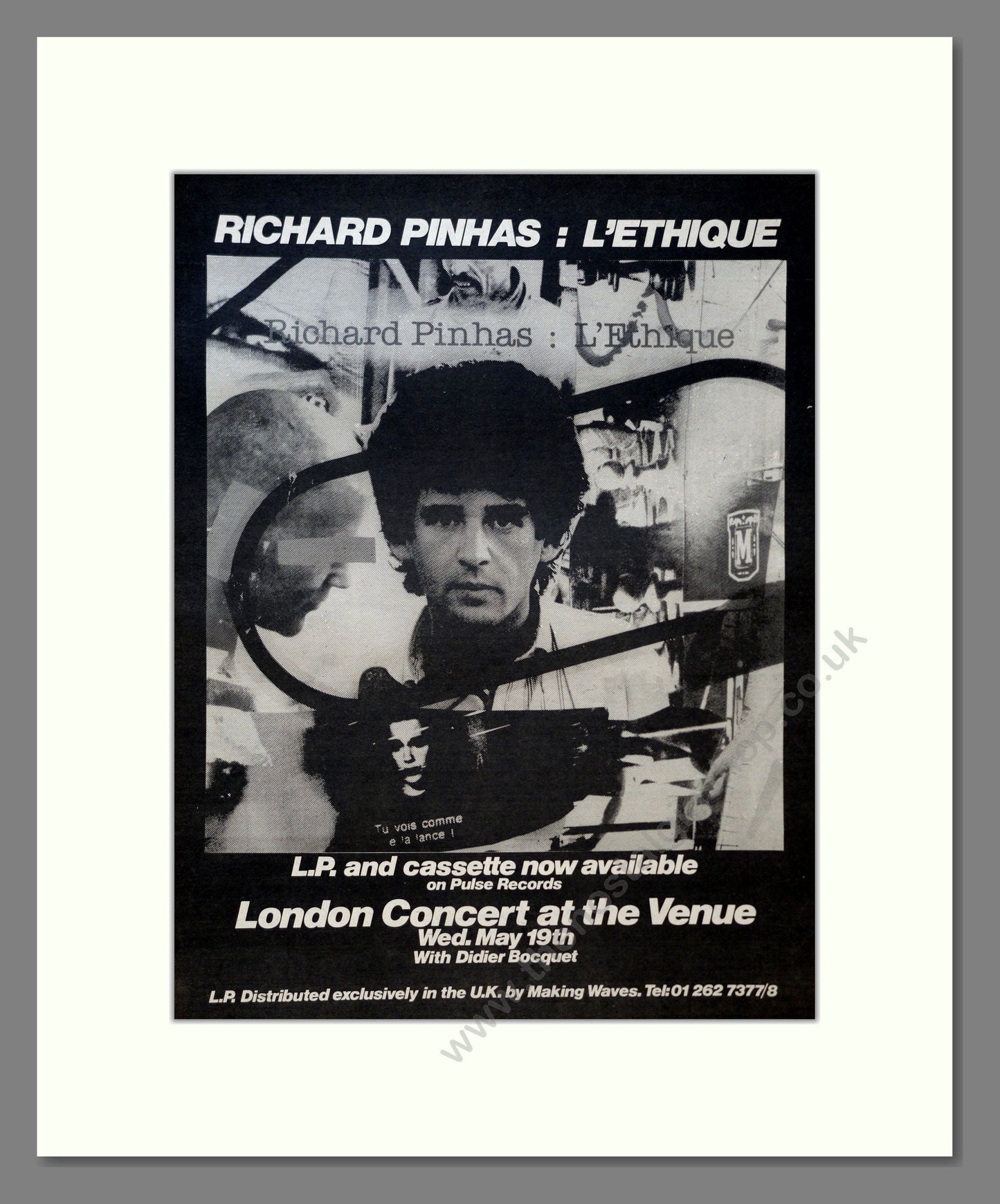 Richard Pinhas - L'Ethique. Vintage Advert 1982 (ref AD18287)