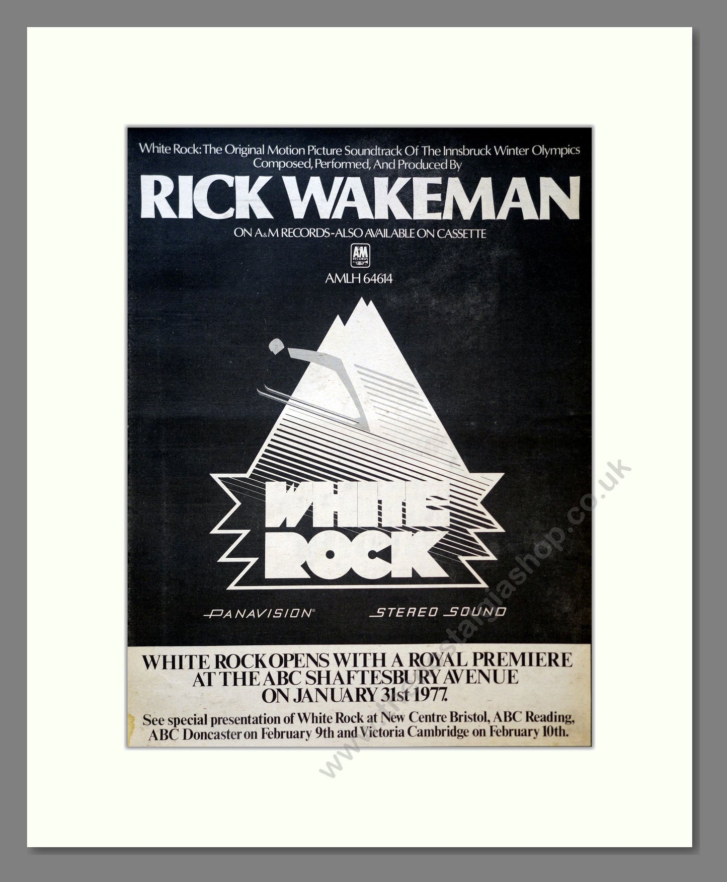 Rick Wakeman - White Rock. Vintage Advert 1977 (ref AD18288)