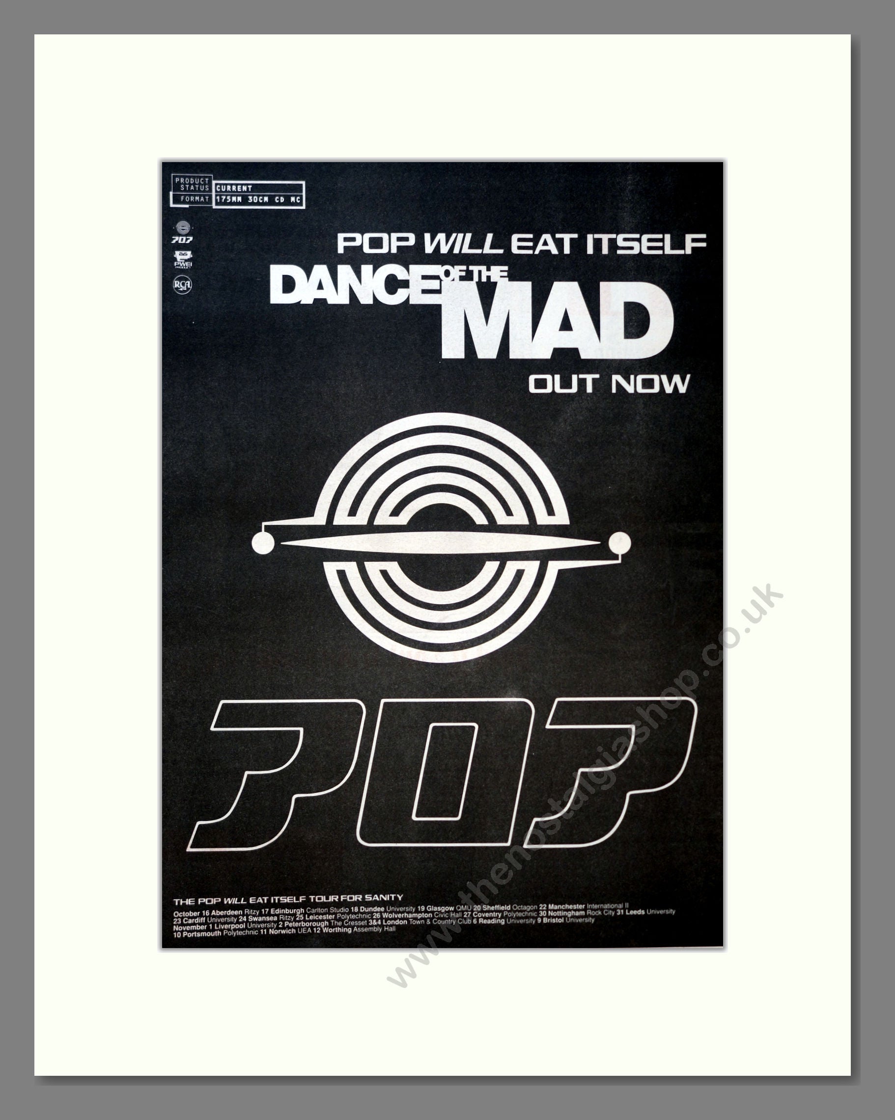 Pop Will Eat Itself - Dance Of The Mad. Vintage Advert 1990 (ref AD18302)