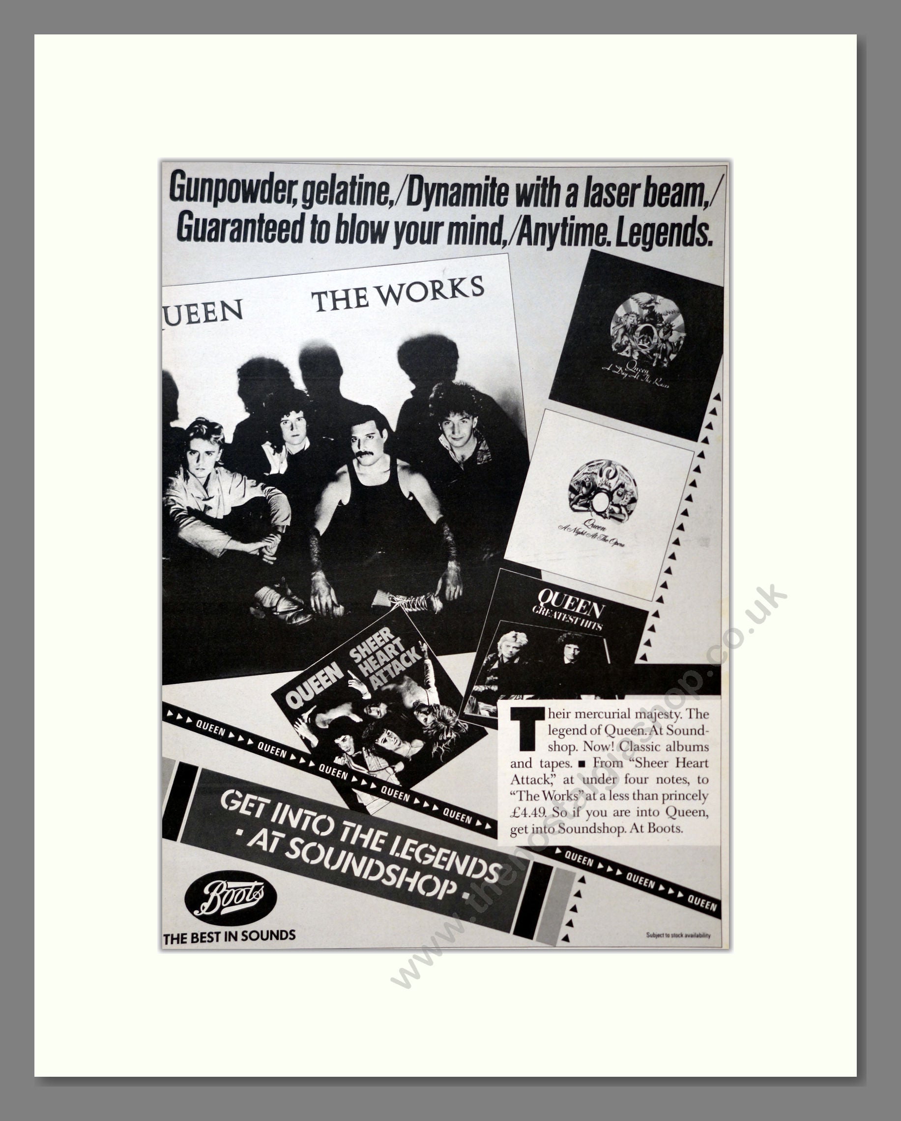 Queen - Various Albums. Vintage Advert 1984 (ref AD18322)