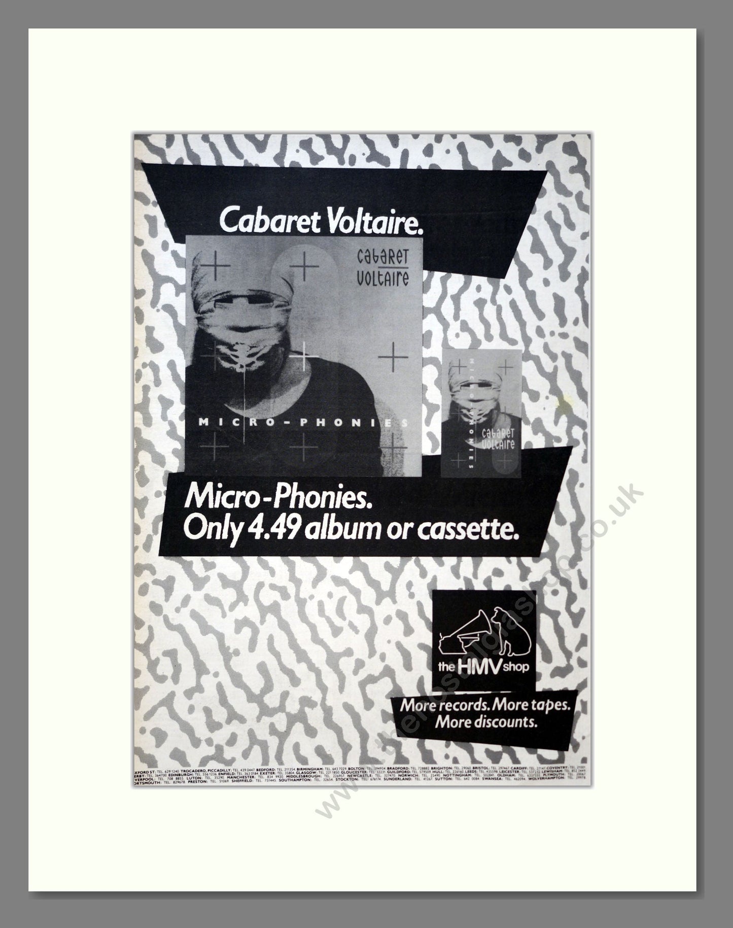 Caberet Voltaire - Micro-Phonies. Vintage Advert 1984 (ref AD18323)