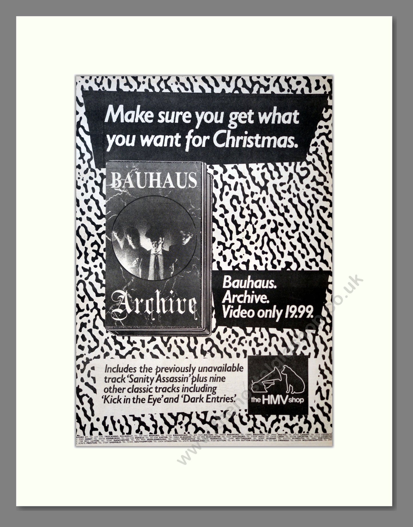 Bauhaus - Archive. Vintage Advert 1984 (ref AD18324)