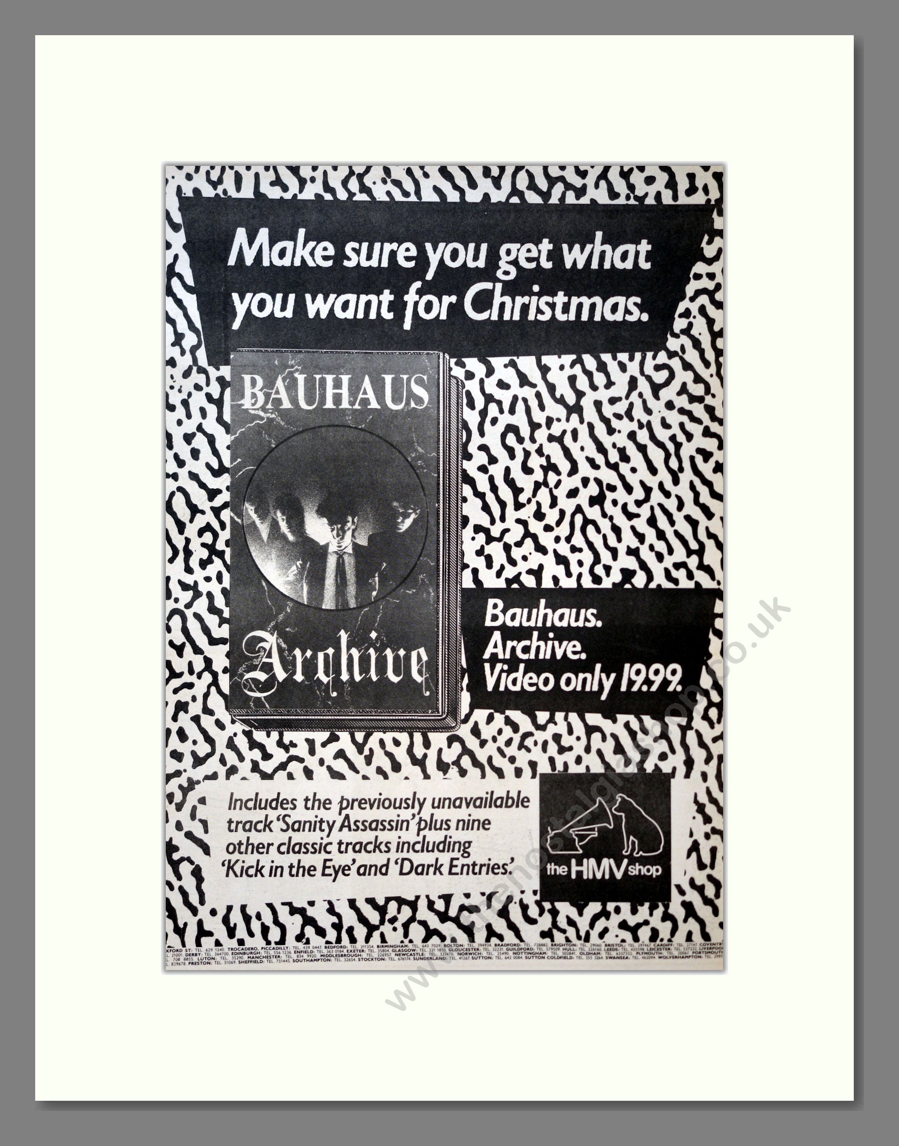 Bauhaus - Archive. Vintage Advert 1984 (ref AD18324)