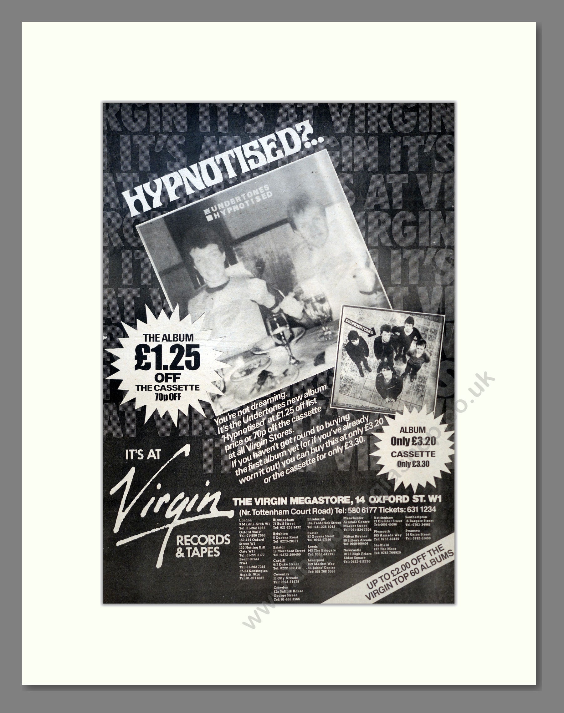 Undertones (The) - Hypnotised. Vintage Advert 1980 (ref AD18328)