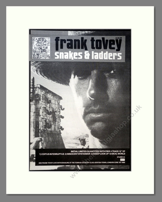 Frank Tovey - Snakes And Ladders. Vintage Advert 1986 (ref AD18334)