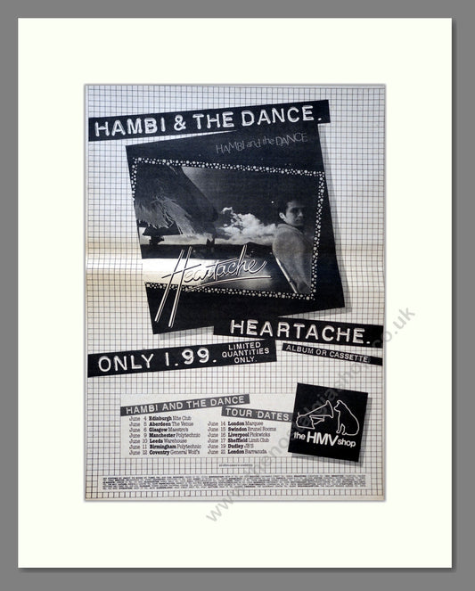 Hambi And The Dance - Heartache. Vintage Advert 1982 (ref AD18340)