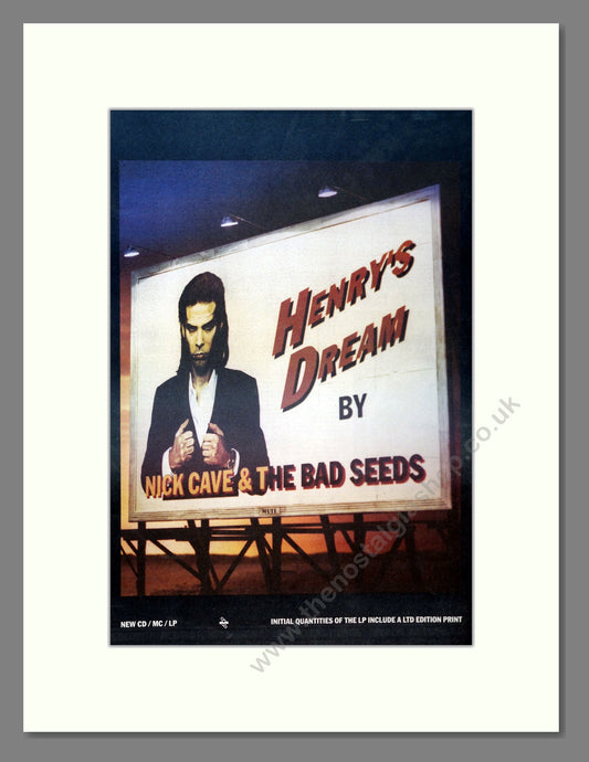 Nick Cave - Henry's Dream. Vintage Advert 1992 (ref AD18352)