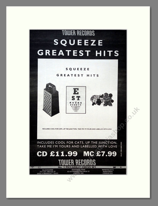 Squeeze - Greatest Hits. Vintage Advert 1992 (ref AD18355)