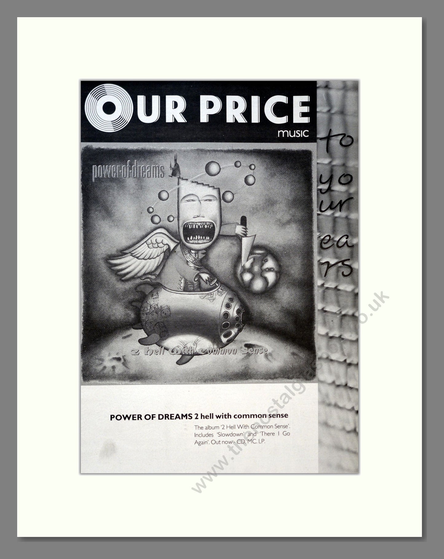 Power Of Dreams - 2 Hell With Common Sense. Vintage Advert 1992 (ref AD18357)