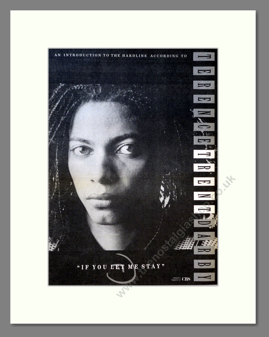 Terence Trent D'Arby - If You Let Me Stay. Vintage Advert 1987 (ref AD18361)