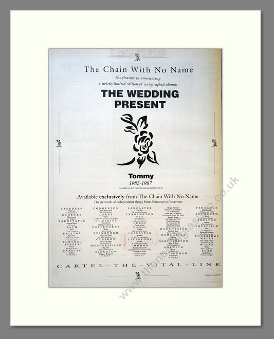 The Wedding Present - The Chain With No Name. Vintage Advert 1988 (ref AD18365)
