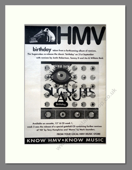 Sugarcubes - Birthday. Vintage Advert 1992 (ref AD18369)