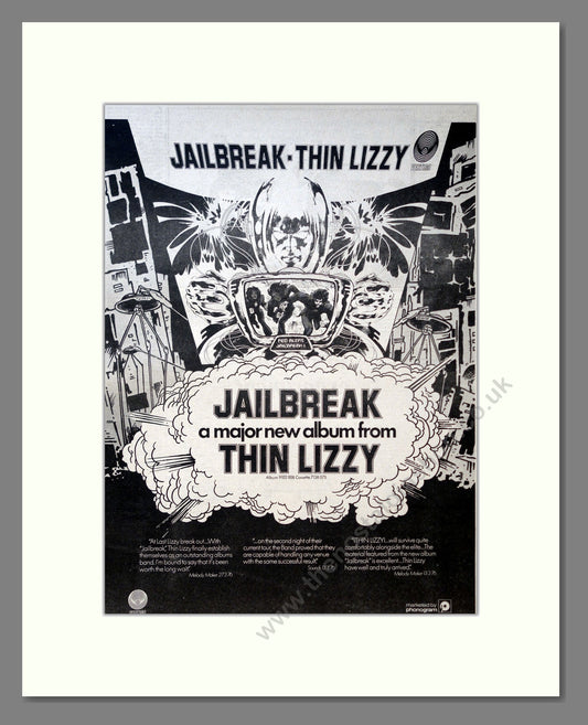 Thin Lizzy - Jailbreak. Vintage Advert 1976 (ref AD18382)