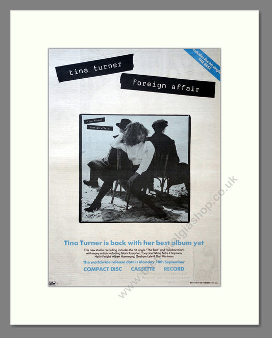 Tina Turner - Foreign Affair. Vintage Advert 1989 (ref AD18383)
