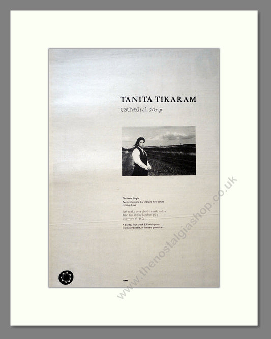 Tanita Tikaram - Cathedral Song. Vintage Advert 1989 (ref AD18385)