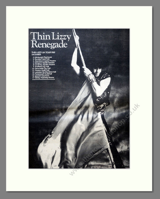 Thin Lizzy - Renegade. Vintage Advert 1981 (ref AD18389)