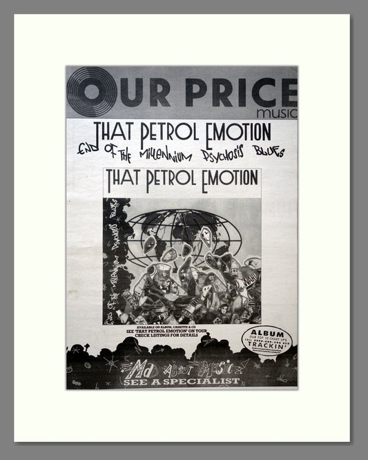 That Petrol Emotion - End Of The Millenium Psychosis Blues. Vintage Advert 1988 (ref AD18398)