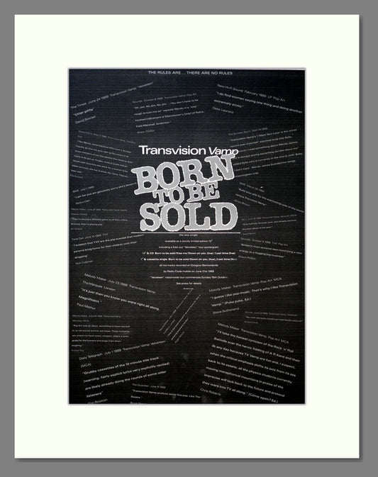 Transvision Vamp - Born To Be Sold. Vintage Advert 1989 (ref AD18401)