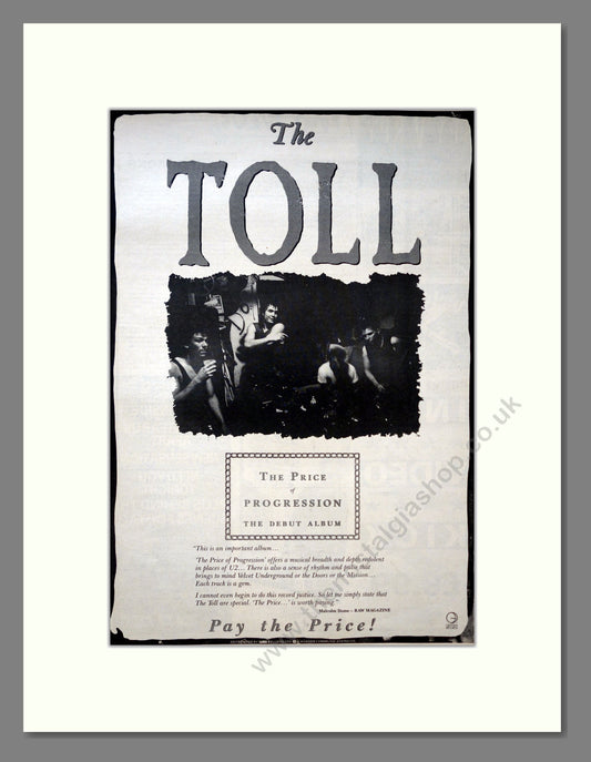 Toll (The) - The Price Of Progression. Vintage Advert 1988 (ref AD18402)