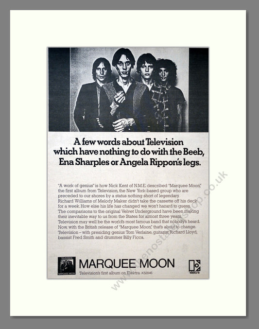 Television - Marquee Moon. Vintage Advert 1977 (ref AD18405)