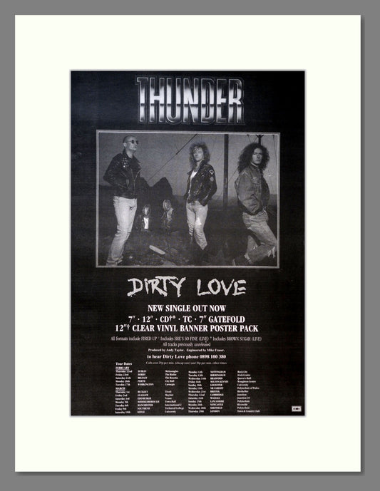 Thunder - Dirty Love. Vintage Advert 1990 (ref AD18408)