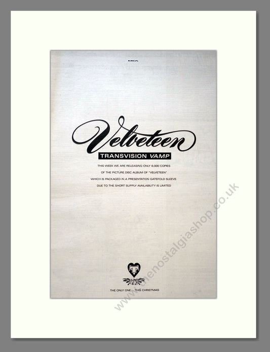 Transvision Vamp - Velveteen. Vintage Advert 1989 (ref AD18409)