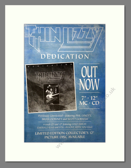 Thin Lizzy - Dedication (Best Of). Vintage Advert 1991 (ref AD18419)
