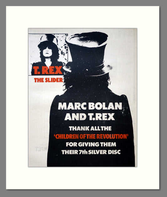 T-Rex - The Slider. Vintage Advert 1972 (ref AD18426)