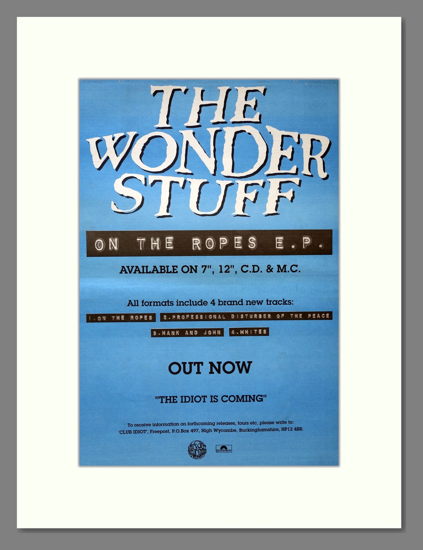 Wonder Stuff - On The Ropes. Vintage Advert 1993 (ref AD18439)
