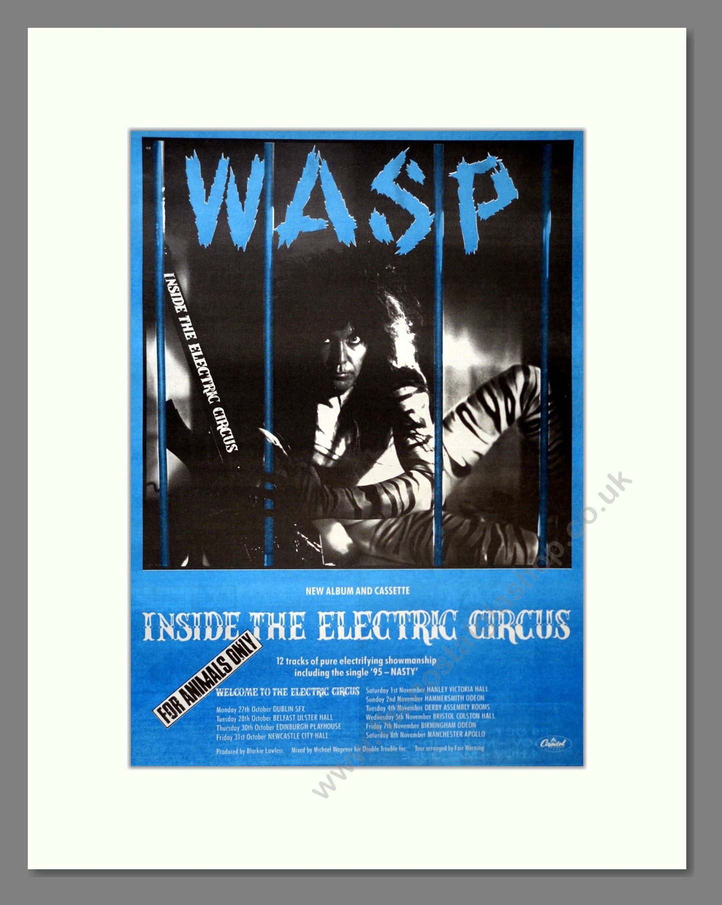 WASP - Inside The Electric Circus. Vintage Advert 1986 (ref AD18444)