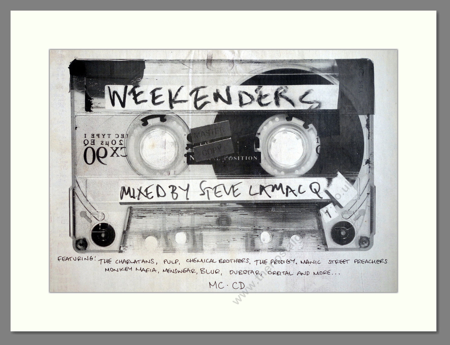Various Artists - Weekenders Steve Lamacq. Vintage Advert 1996 (ref AD18448)