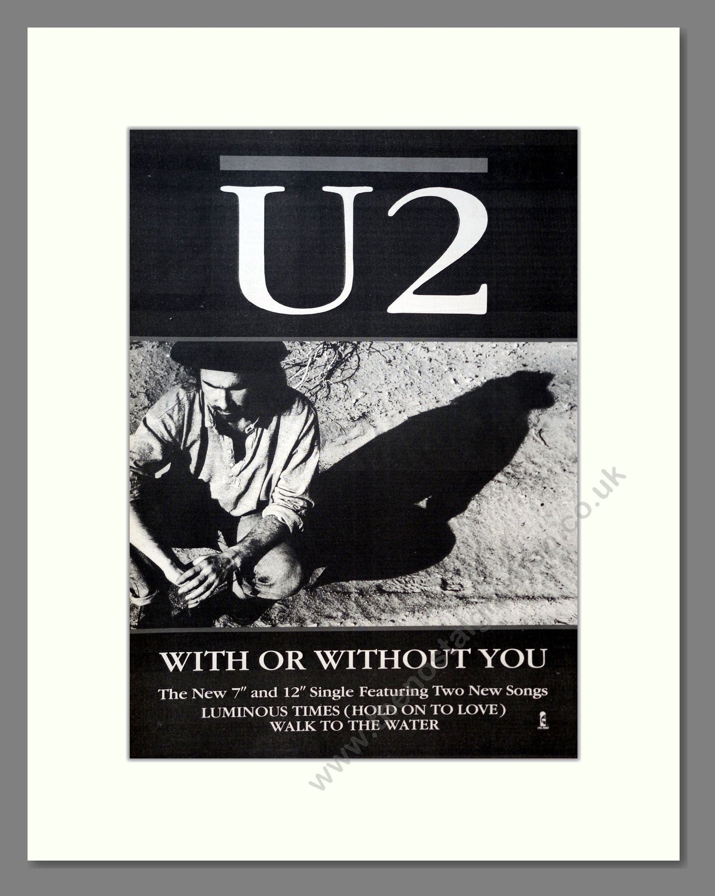 U2 - With Or Without You. Vintage Advert 1987 (ref AD18451)
